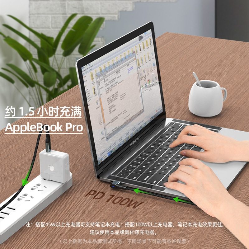 CC24 跨境新款5A磁吸线PD100W快充线笔记本电脑typec转接线数据传输